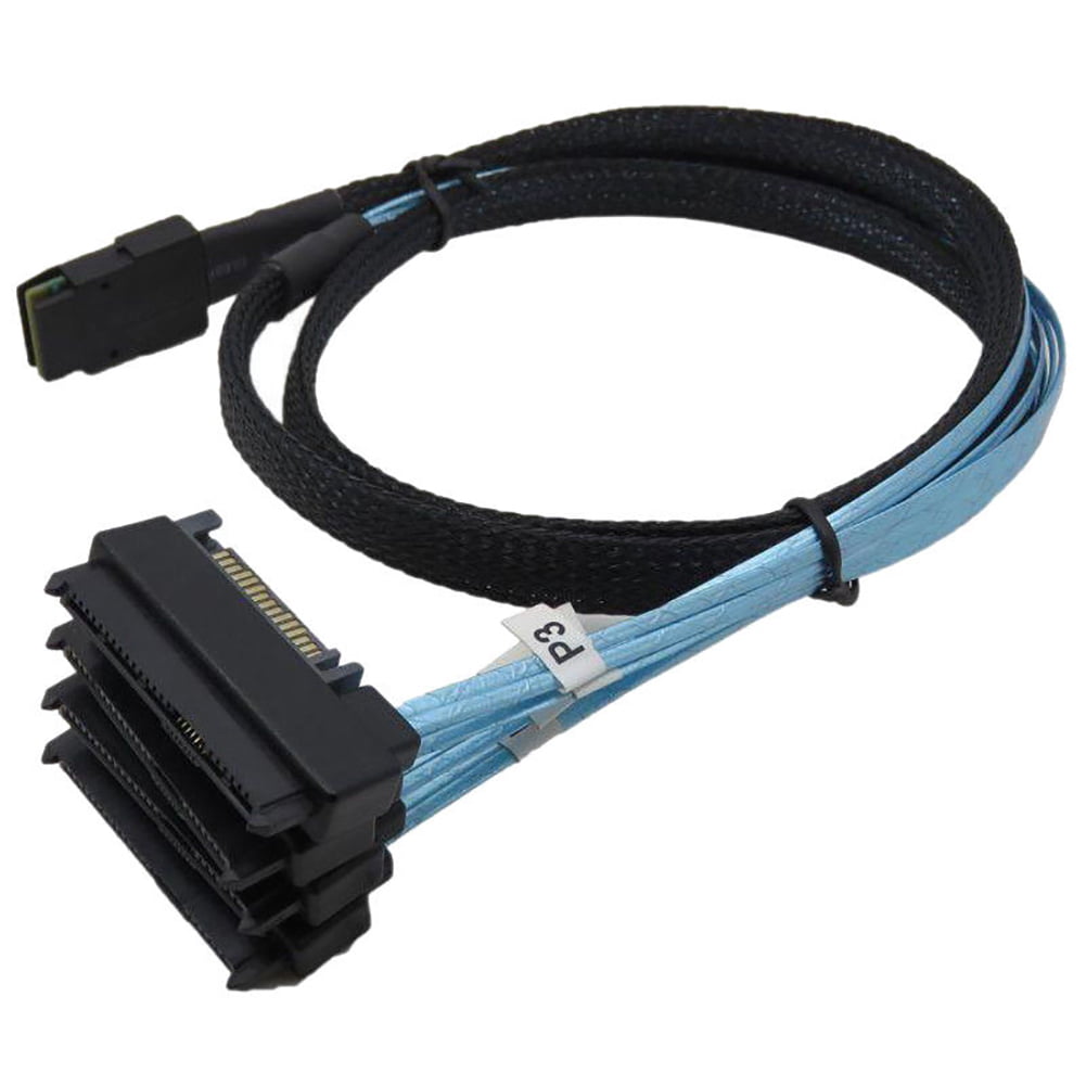 3 Feet Mini SAS SFF-8643 to 4x SFF-8482 29pin connectors SAS 15pin Power Cable 
