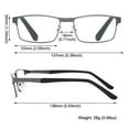 thumbnail image 3 of +1.0~+4.0 Stainless Steel Rectangle Eyeglasses Men Business Reading Glasses Computer Readers Optical Men's Presbyopic Glasses GOLD STRENGTH 3.5X, 3 of 8