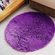 thumbnail image 4 of Alfombra de baño redonda antideslizante de microfibra peluda y absorbente Púrpura, 4 of 6