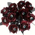 thumbnail image 2 of 10 Pcs Roses Artificielles Ensanglantées avec Bouquet de Fleurs en Forme d'Il Roses Blanches et Rouges 17 Pouces Fausses Roses Réalistes pour Arrangements Floraux Fêtes d'Halloween Décoration Maison, 2 of 5