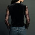 thumbnail image 5 of Lovzfmll Blazer for Women, Lace Trim Single-Breasted Suit Jacket, Dressy Slim Fit Long Sleeve Party Outerwear Black, 2XL, 5 of 7