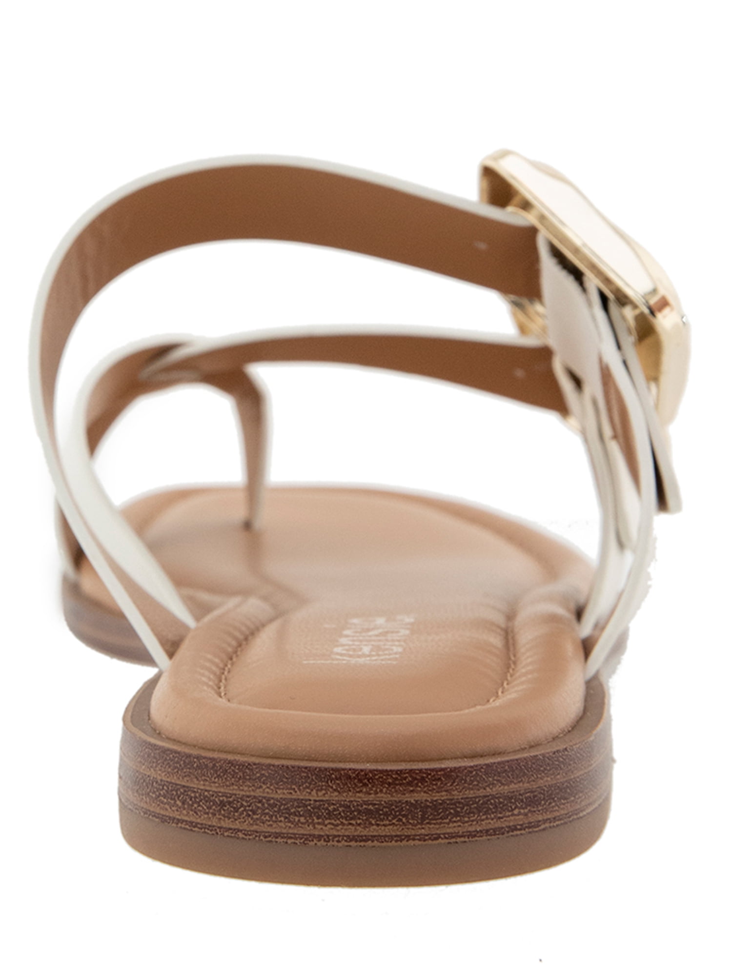 Kensie Women's Riri Crossover Flat Buckle Sandal