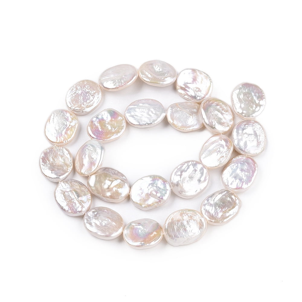 1strand Natural Nucleated Baroque Keshi Pearl Beads Strands Oval Seashell color 16~25x14~15x3~7.5mm Hole: 0.6mm about 23pcs/strand 15.2~15.43''(38~39.2cm) Brown