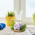 thumbnail image 6 of Guozer Easter Wooden Bunny Ornament Centerpiece for Desk Easter Decoration for Home Ornament for Easter Indoor Outdoor Garden Yard, 6 of 6