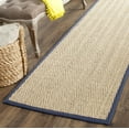 thumbnail image 3 of SAFAVIEH Natural Fiber Maisy Solid Runner Rug, Natural/Navy Blue, 2'6" x 12', 3 of 11