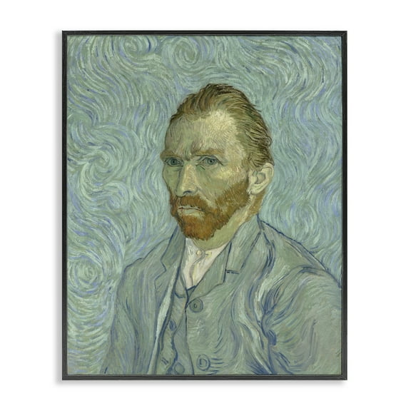 Stupell Industries Van Gogh Classic Self Portrait People Painting Black Framed Art Print Wall Art, 11 x 14