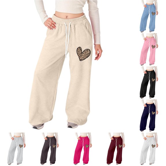 Toddler Girls Wide Leg Sweatpants Lightweight Straight Leg Athletic Pants with Pockets Pants Size 4-5T ,Beige