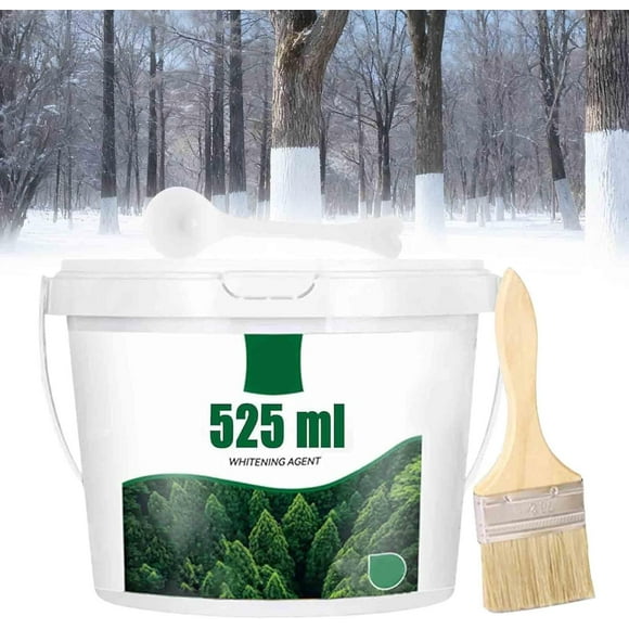 Long-Lasting Tree Whitewash Agent,White Whitewash Paint,White Tree Coating for Winter Cold, 525ML White Whitewash Paint for Wood, No need to add water