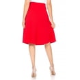 thumbnail image 3 of Women's Solid Vintage High Waist A-Line Midi Skirt with Bow Tie Belt, 3 of 6