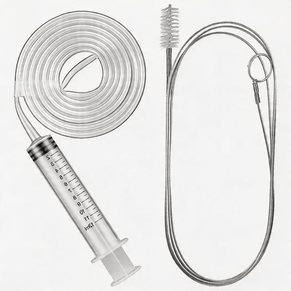 BlinkLLX 3 Pcs 36'' Refrigerator Cleaning Kit with 12 ml Syringe Compatible with Water Line for 1.5m Flexible Refrigerator Scrub Brush Flexible Feeding Tube Brush for Ice Maker Dispenser