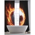 thumbnail image 4 of Flame Soccer Sheer Curtains 2 Panels Set Sports Black Background Abstract Art Sheer Window Curtains Light Filtering Rod Pocket Voile Drapes for Bedroom Living Room 52"X96", 4 of 8