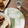 thumbnail image 3 of Sage Green Ombre Round 13 Inch Placemats Set of 6, Vintage Shabby Abstract Plaid Art HeatResistant Non Slip Place Mats for Dining Table, Wipeable Braided Kitchen Table Mats for Housewarming, 3 of 9