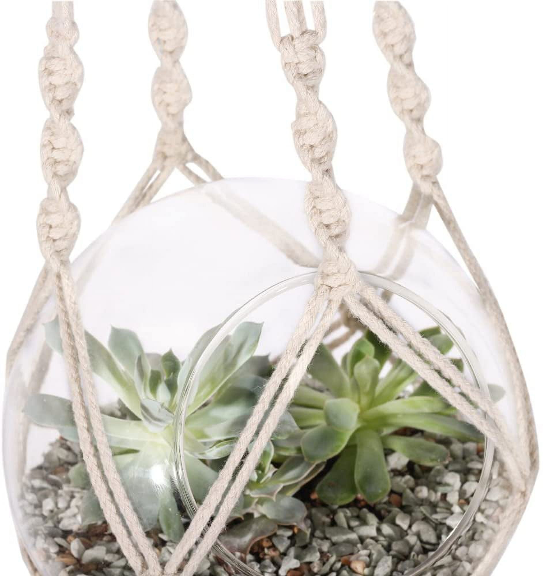 VONTER 4 Pack Macrame Plant Hangers Indoor Hanging Planter Basket with Key Ring Decorative Flower Pot Holder Plant Hanger Brackets for Indoor Outdoor Home Decor 41 Inch