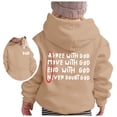thumbnail image 4 of Trendfront Girls Fall Winter Hoodies Faith Vintage Letter Graphic Long Sleeve Kangaroo Pocket Loose Fit Casual Pullover Sweatshirt Tops, 4 of 4
