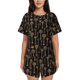 thumbnail image 1 of Fotbe Keys Conjunto de Pijama Estampado para Mujer, 2 Piezas, Ropa de Dormir con Camiseta de Manga Corta y Shorts Suaves-Small, 1 of 6