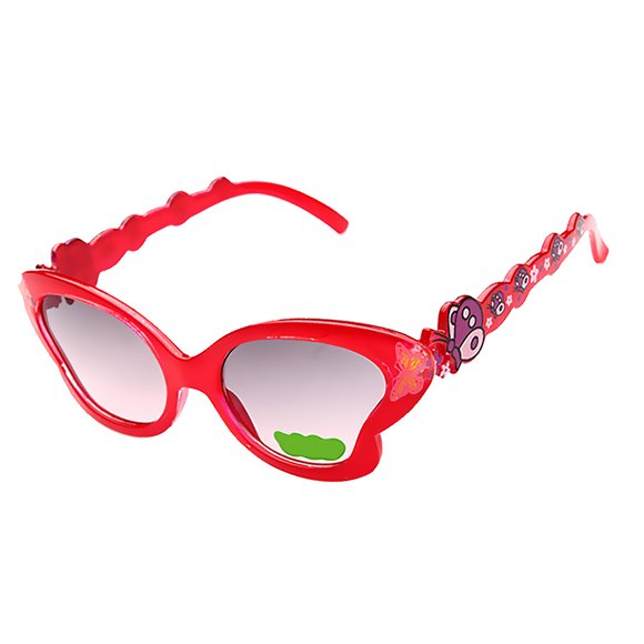 Gafas de sol para exteriores con diseño de mariposas, color rojo, para bebés y niñas