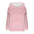 thumbnail image 7 of Ashirexll Winter Tops Womens Long Sleeve Tops Casual Zip Up Hoodie Womens Hoodies Pullover Striped Warm Wool Drawstring Hooded Sweatshirt With Pockets, 7 of 7