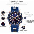 thumbnail image 5 of Mens Chronograph Waterproof Sports Analog Quartz Silicone Band Fashion Wrist Watch for Men, 5 of 7