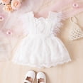 thumbnail image 6 of LYMAYTER Baby Girls Lace A-Line Dresses 6M-6T Summer Sleeveless Tutu Tulle Party Flower Girl Dress Square Neck Wedding Party Princess Dress for Toddler Infant, 6 of 10