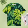 thumbnail image 5 of Palm Print Women T-Shirt Classic O Neck T-Shirts Short-Sleeve Trendy Animal Print Design Tshirt Casual Clothing, 5 of 5