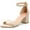 Nude Suede-NEW, variant on Pennysue Women's Chunky Low Heels Sandals Nude Nubuck Ankle Strap Wedding Shoes 8M