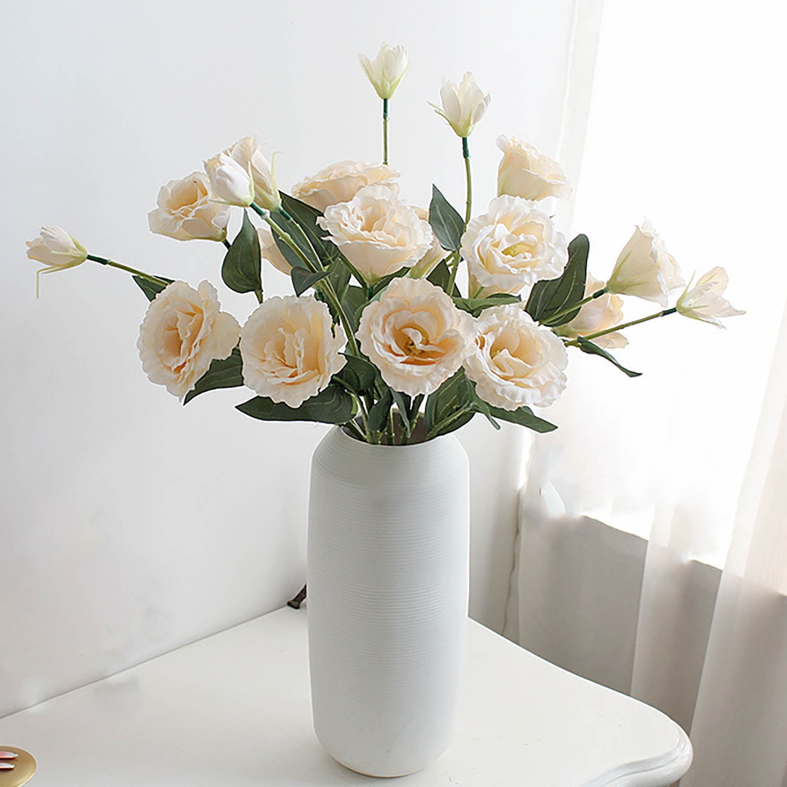 6 Heads Silk  Eustoma Artificial Flowers Fake Bouquet Wedding Home Party Decor 