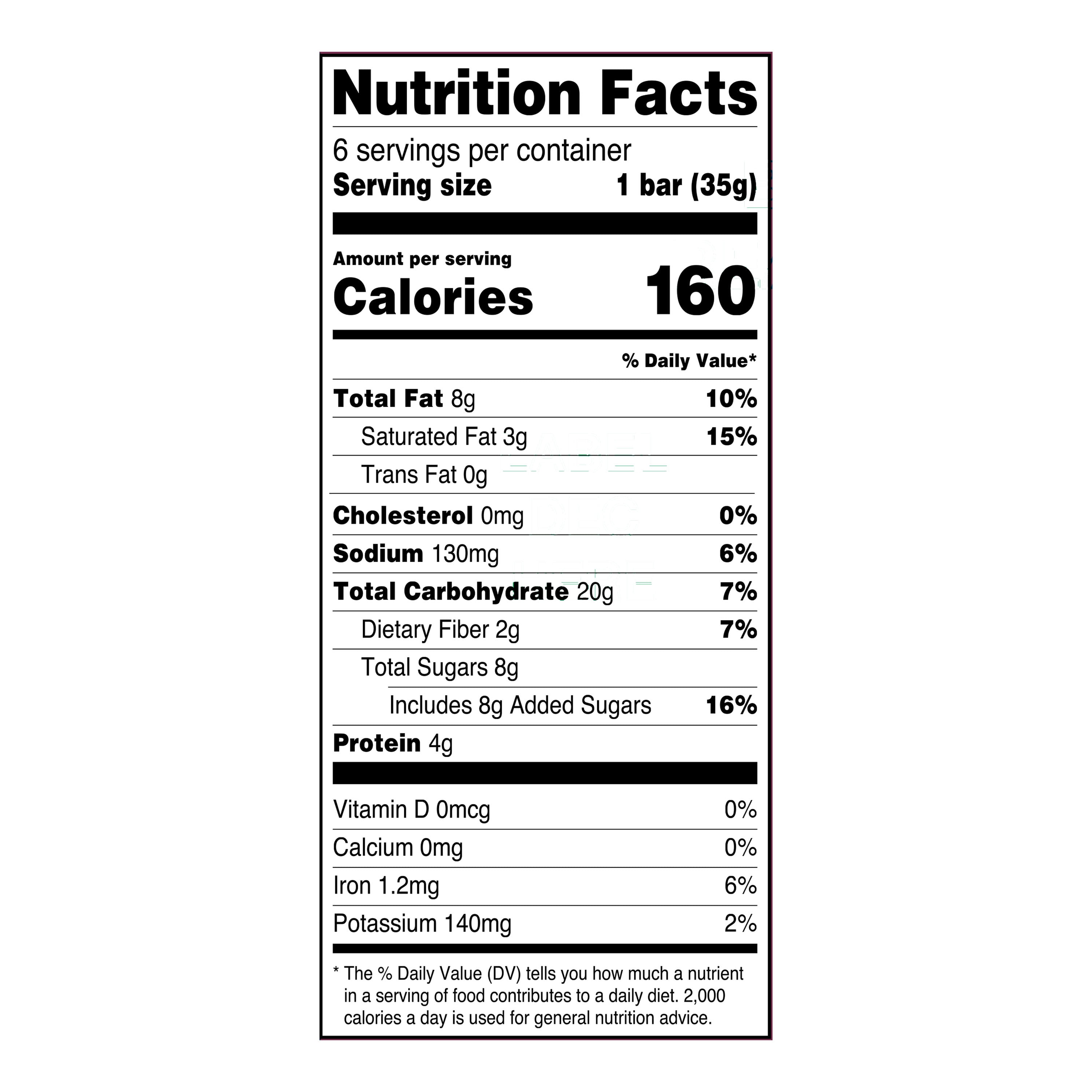 (12 pack) Great Value Dark Chocolate, Peanut & Almond Sweet & Salty Granola Bars, 1.2 oz, 6 Count