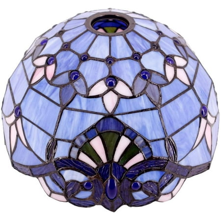 Lamp Shade Replacement W12h6 Inch Blue Purple Stained Glass Baroque Lampshade Only 1 5 8 Fitter Opening For Floor Arch Torchiere Ceiling Fixture Pendant Light S003c Canada Lamp Shade Replacement W12h6, Dome Light Shade Replacement