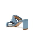 thumbnail image 3 of Schutz Amely Mid Block Summer Jeans Double Strap Slip On Open Toe Heel Sandals (Summer Jeans, 5), 3 of 6