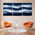 thumbnail image 6 of Abstract Mountain Canvas Wall Art 3 Panels, Watercolor White Navy Texture Nature Framed Wall Decor Modern Artwork Prints Painting for Living Room, Bedroom, Kitchen & Cafe Decor 20" x 24", 6 of 9