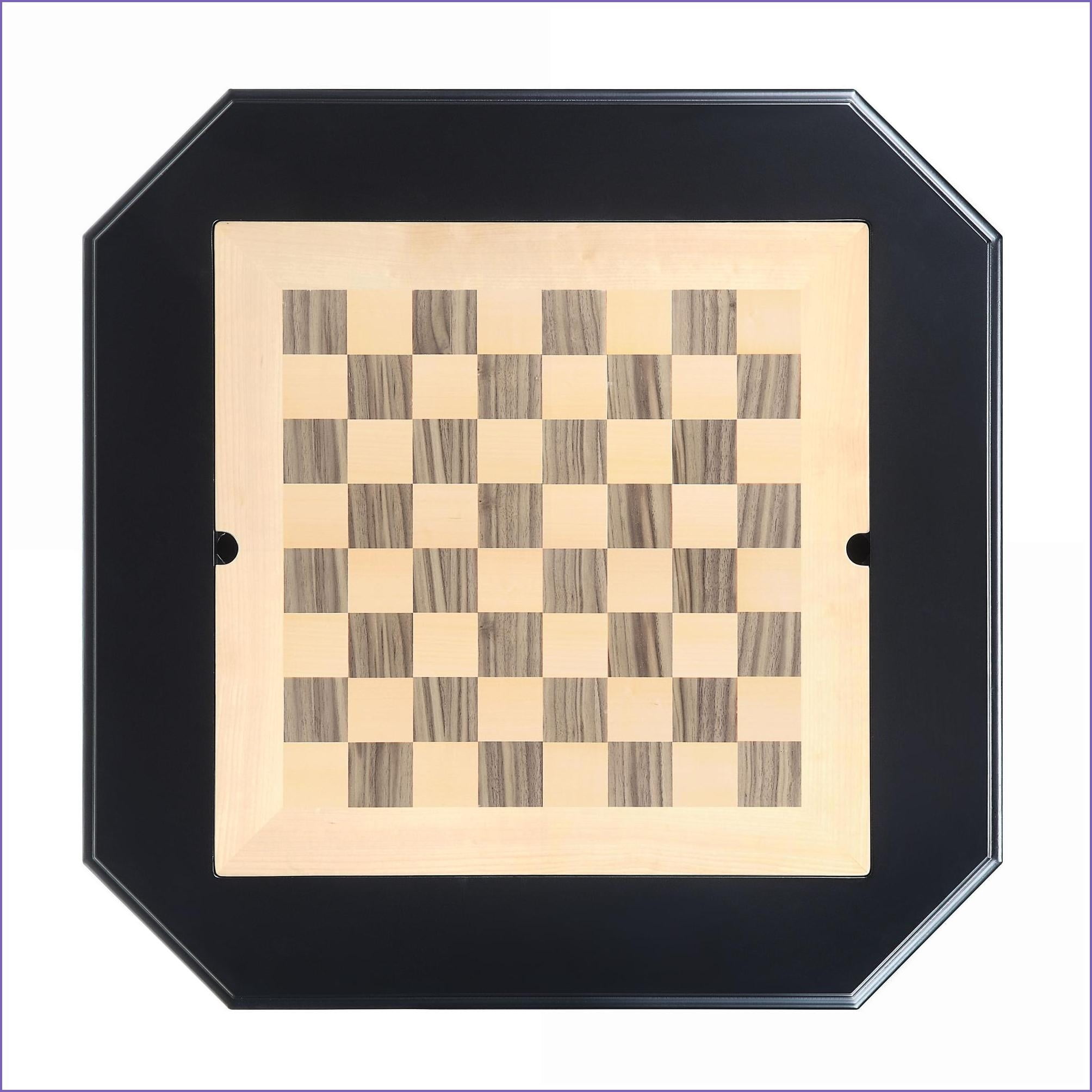 Game Table with Reversible Chess/Checker/Backgammon Tray & 2 Drawers | Black | Wood & MDF