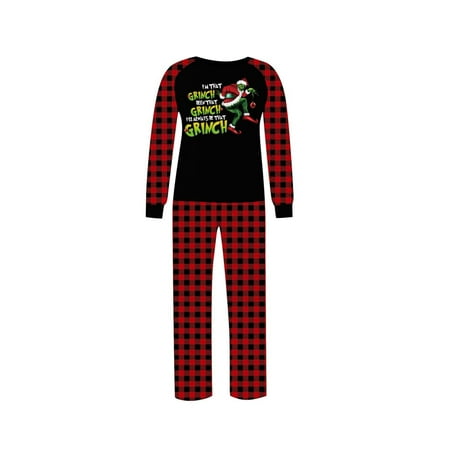 

Gasue Grinch Christmas Shirt Gasue Christmas Prints Family Matching Long Sleeve Tops+Pants Set Family Matching Sets Christmas Gifts Kids