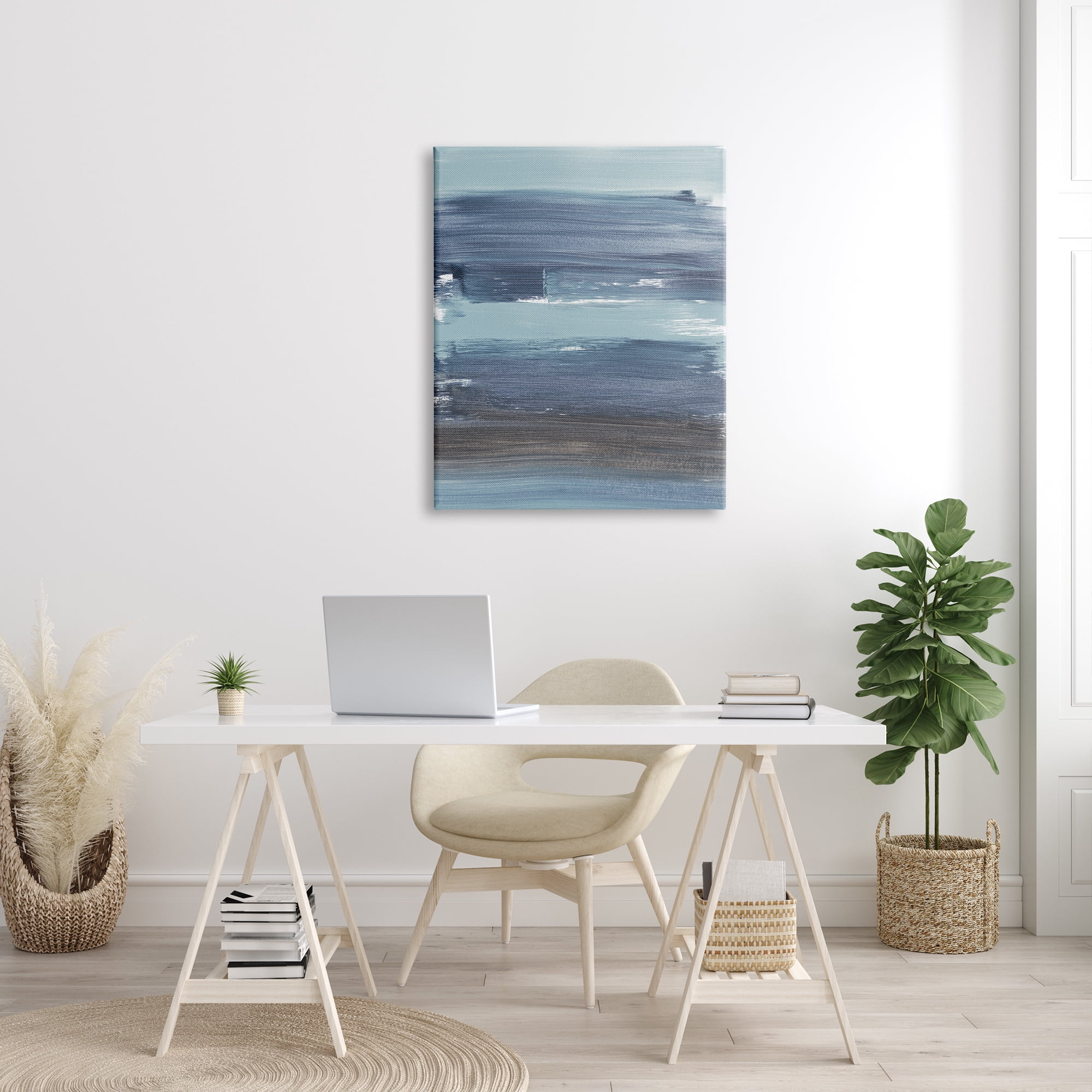 Stupell Industries Abstract Dark Blue Ocean Waves Nautical Movements, 30 x 40, Designed by Bronwyn Baker