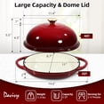thumbnail image 4 of Davivy 6QT Oval Cast Iron Sourdough Dutch Oven with Silicone Oven Mitts, Bread Dutch Oven for Sourdough Bread Baking, Cast Iron Bread Cloche Loaf Pan with Domed Lid, Red, 4 of 10