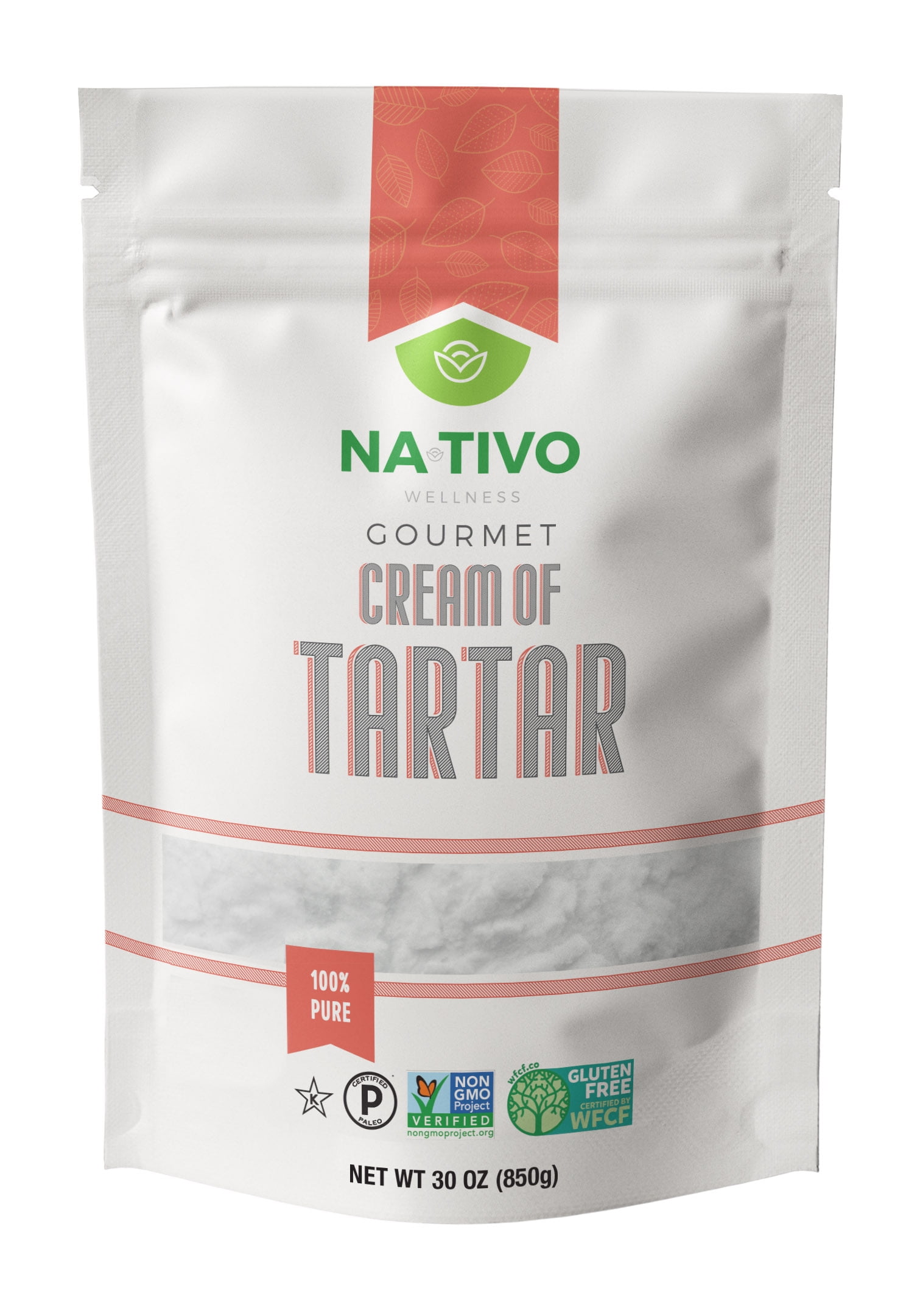 NaTivo Gourmet Cream of Tartar - Food Grade  - Gluten Free - Keto and Paleo - Non GMO - 30 oz bag