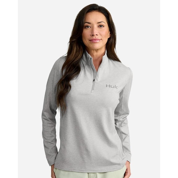 HUK H6130024 Women's Coldfront Quarter-Zip Pullover-HARBOR MIST-XL