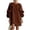 Brown, variant on Womens French Style Cotton Linen Dress with 3D Floral Trim Lantern Sleeves Round Neck Shift Mini Dress Loose Fit Beige L