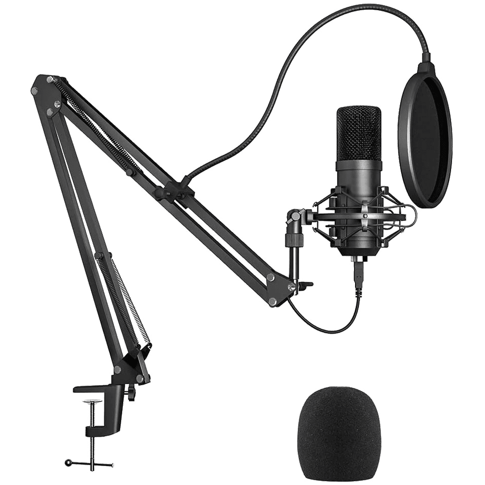 USB Streaming Podcast PC Microphone, Studio Condenser Mic Kit