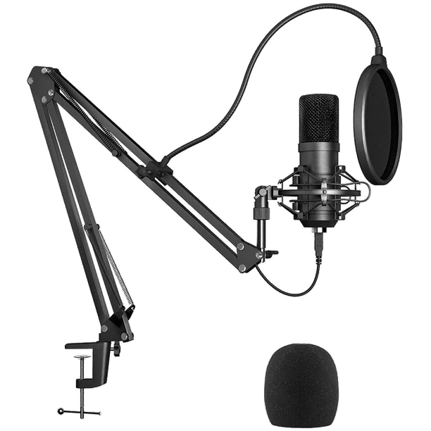 USB Streaming Podcast PC Microphone, Studio Condenser Mic Kit
