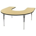 thumbnail image 1 of ECR4Kids 60in x 66in Horseshoe Premium Thermo-Fused Adjustable Activity Table Maple/Black/Black - Toddler Swivel, 1 of 5