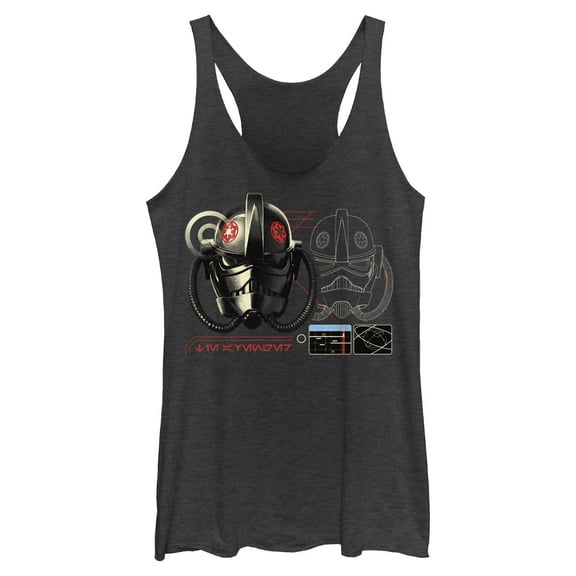 Womens Star Wars: Andor TIE Fighter Pilot Helmet Racerback Tank