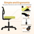 thumbnail image 3 of EBQOSK Armless Drafting Chair Basics Rolling Desk Chair, Ergonomic Desk Chairs, Rolling Bar Stools Chairs Breathable Mesh for Home Bedroom Study Student Height Adjustable Yellow, 3 of 7
