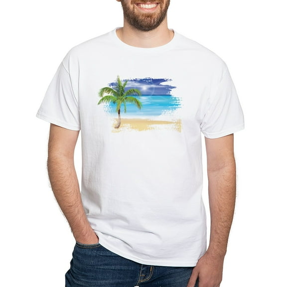 CafePress - Beach Scene T Shirt - Men's Classic T-Shirts