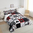 thumbnail image 4 of Erosebridal Jungle Bear Bedding Queen Comforter Set, Rustic Hunting Down Comforter, Plaid Patchwork Decor, 3-Piece, 4 of 8