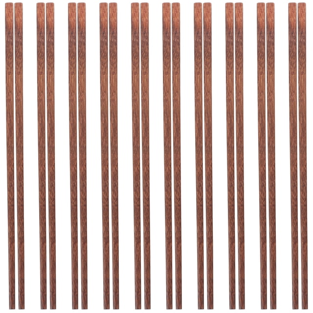 10 pares de palillos reutilizables, aptos para lavavajillas, largos, de madera, chinos para ollas calientes.