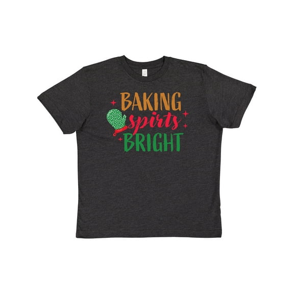 Inktastic Christmas Baking Spirits Bright with Green Oven Mit Youth T-Shirt