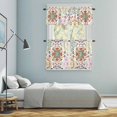 thumbnail image 6 of Turkish Flower Kitchen Curtains Valances and Tiers Set of 3 Colorful Vintage Abstract Tier Curtains and Valance with Rod Pocket for Small Windows, 27.5"x24", 6 of 9
