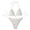 White, variant on Ribbed Bikini Fashionable Solid Color Two Piece Swimwear For Beach Pool Thong Bikini Bottoms