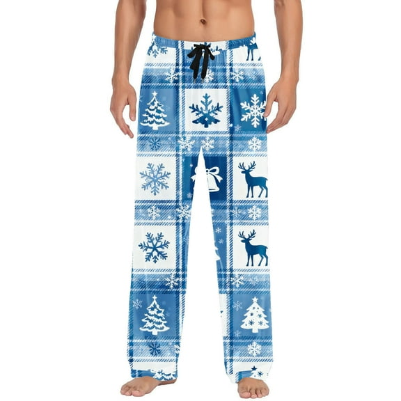 Couple's Plaid-Patterned Elastic Waist Sleep Pants 2025 Trendy Unisex Straight Leg Dual Pockets Loose Comfortable Home Loungewear Matching Bottoms