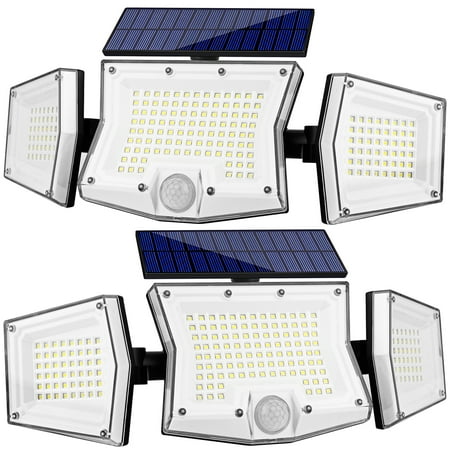 

Ucgg Solar Flood Lights Outdoor 3 Mode Wall Lighting 266LED 2500Lm 6500K IP65 Waterproof Solar Security Lights Adjustable Range with Motion Sensor Pane 3000mAh